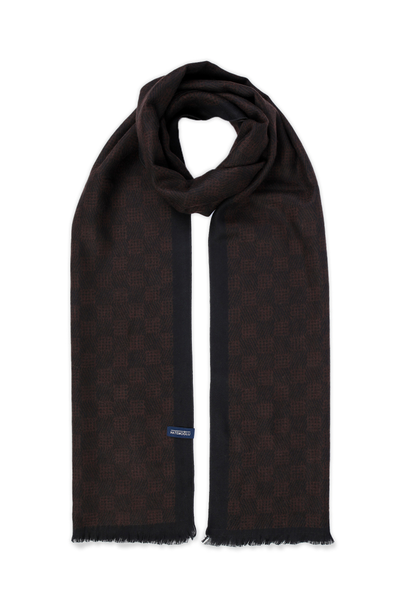 Siyah - Kahve 2 Çift Taraflı Atkı - Hatemoğlu