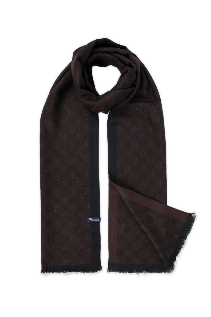 Siyah - Kahve 2 Çift Taraflı Atkı - Hatemoğlu (1)