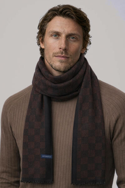 Siyah - Kahve 2 Çift Taraflı Atkı 