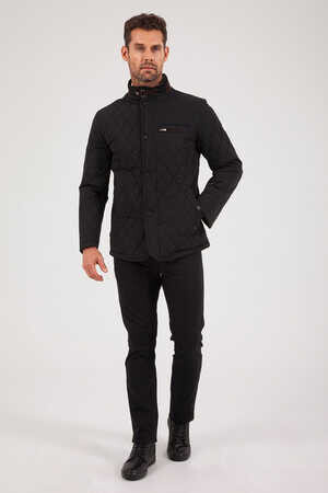 Siyah Kapitone Mont - 6