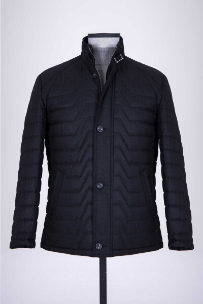 Siyah Kapitone Spor Mont - 1