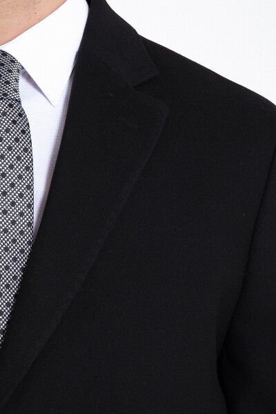 Siyah Kırlangıç Yaka Palto - 5