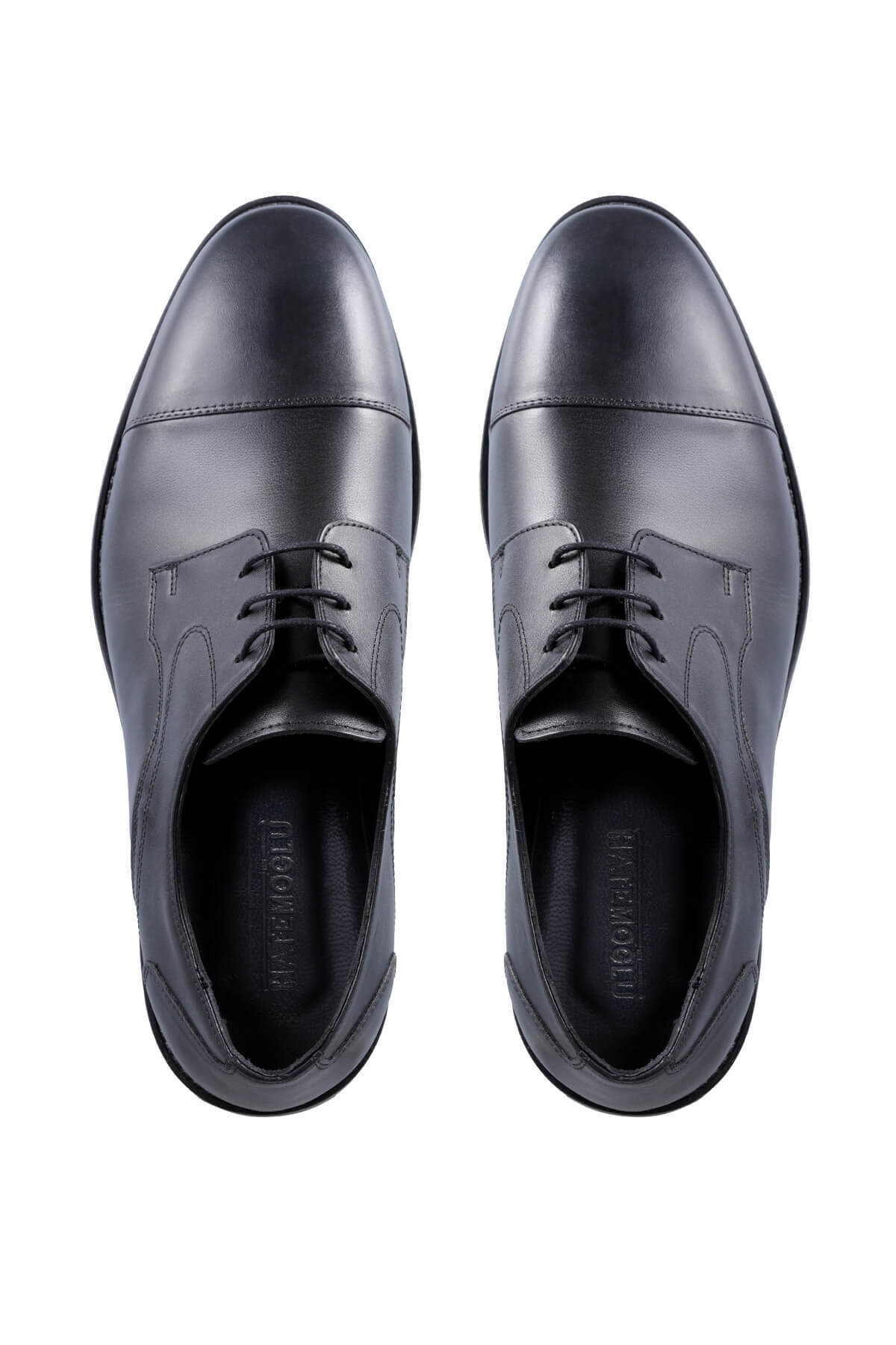 Siyah Klasik 100% Hakiki Deri Bağcıklı Ayakkabı - 2