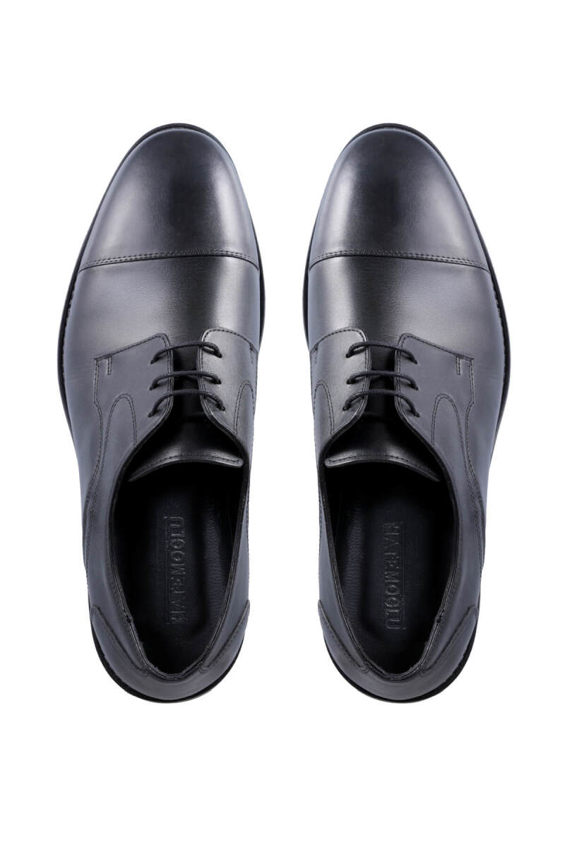 Siyah Klasik 100% Hakiki Deri Bağcıklı Ayakkabı - Hatemoğlu (1)