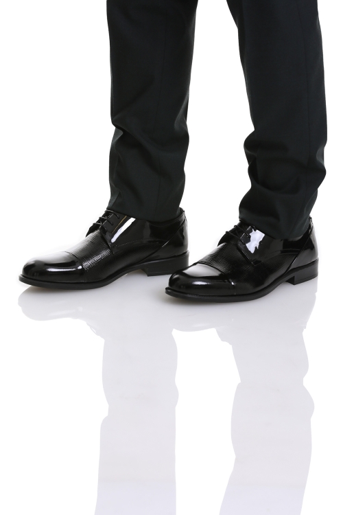Siyah Klasik Bağcıklı Deri Ayakkabı - Thumbnail (1)