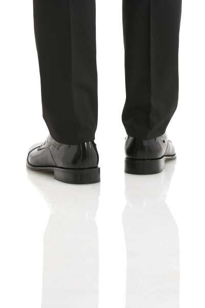 Siyah Klasik Bağcıklı Deri Ayakkabı - 6