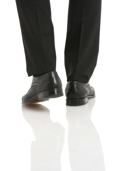 Siyah Klasik Bağcıklı Deri Ayakkabı - 5