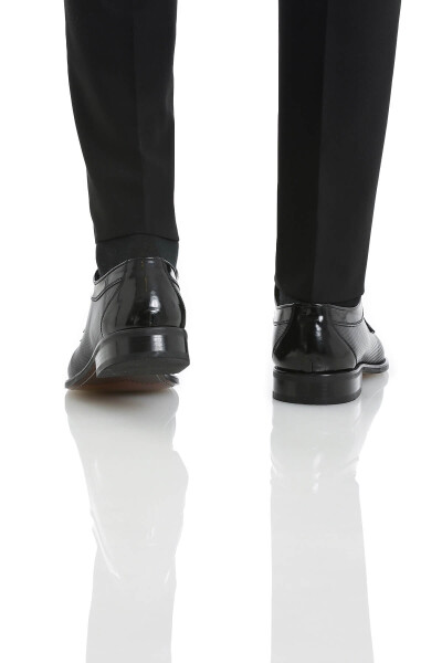 Siyah Klasik Bağcıklı Deri Ayakkabı - 5