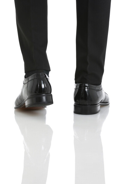 Siyah Klasik Bağcıklı Deri Ayakkabı - 5