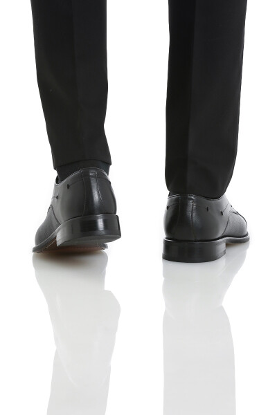 Siyah Klasik Bağcıklı Deri Ayakkabı - 5