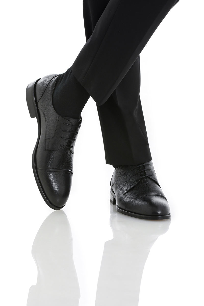 Siyah Klasik Bağcıklı Deri Ayakkabı - Hatem Saykı (1)