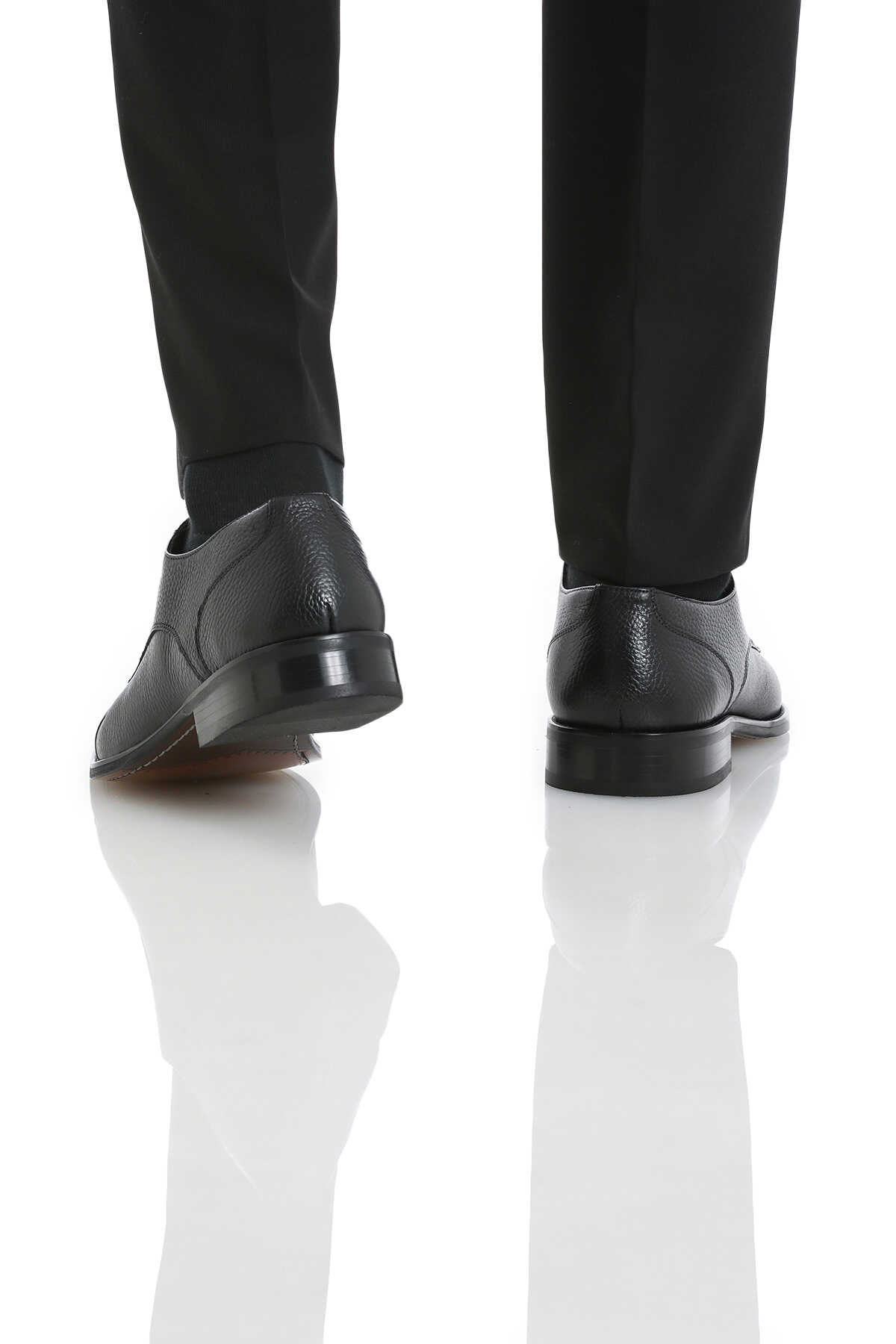 Siyah Klasik Bağcıklı Deri Ayakkabı - 5