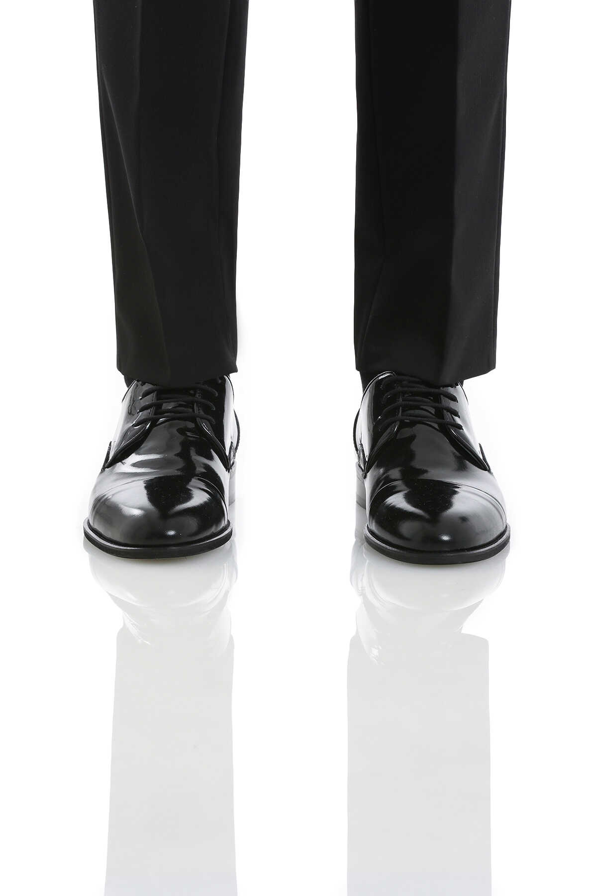 Siyah Klasik Bağcıklı Deri Ayakkabı - 1