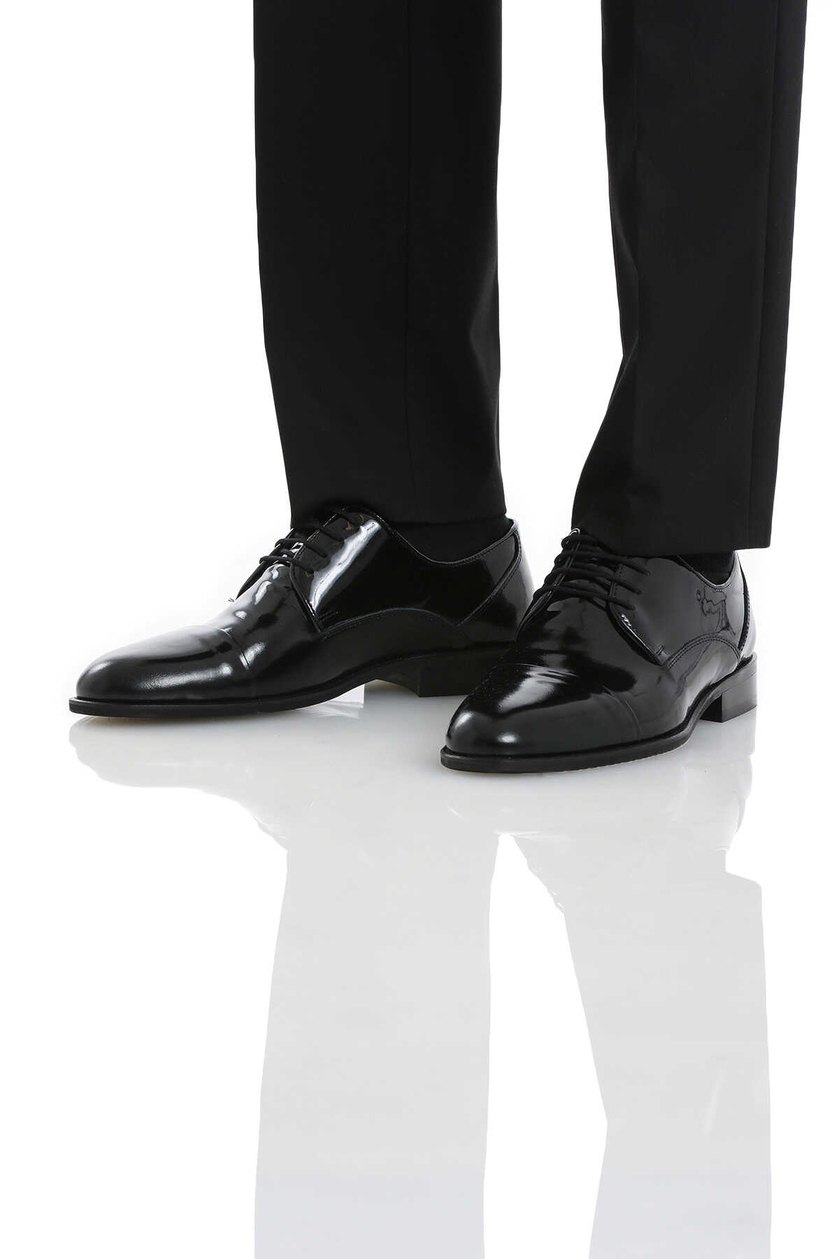 Siyah Klasik Bağcıklı Deri Ayakkabı - 2