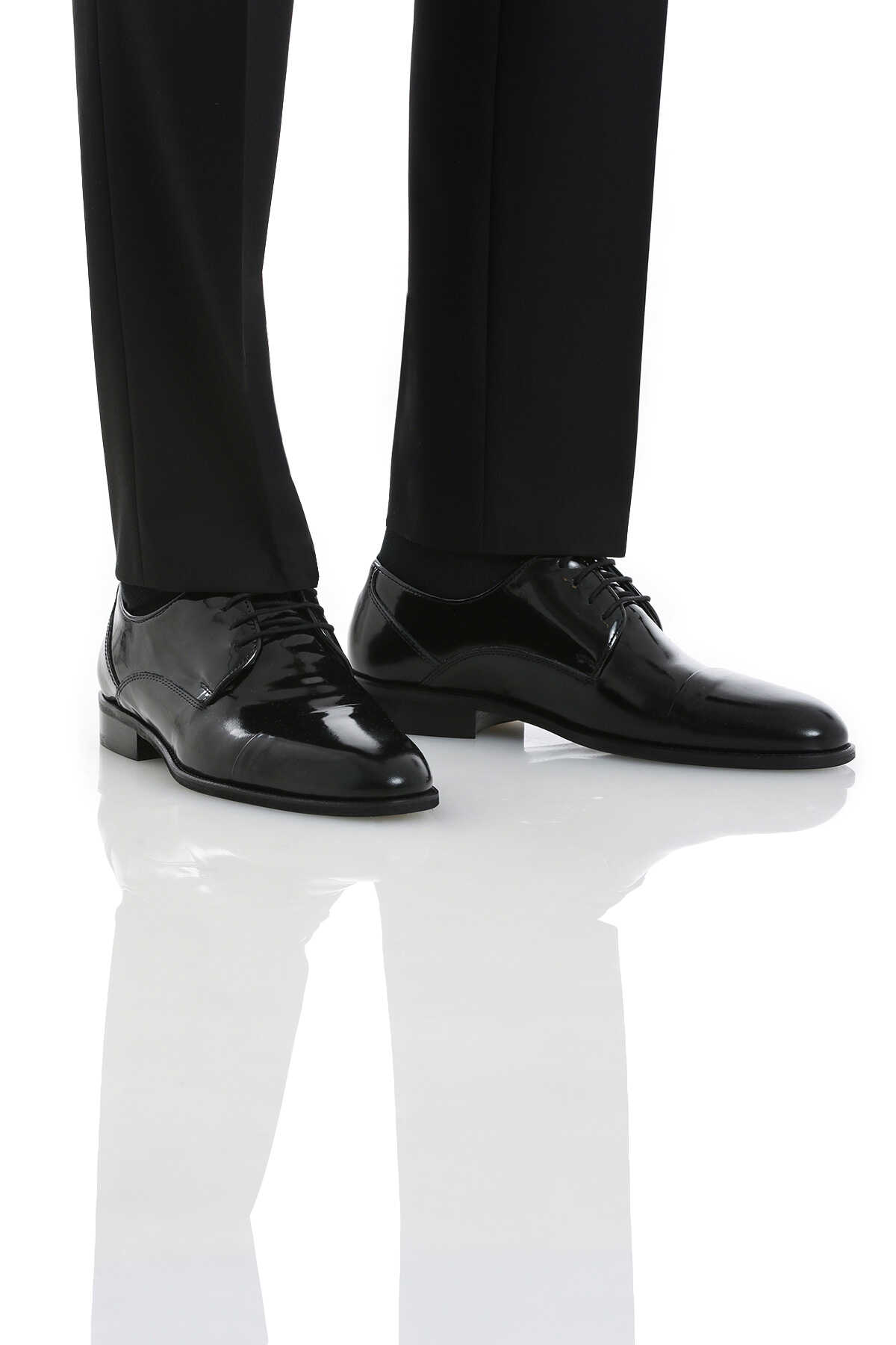 Siyah Klasik Bağcıklı Deri Ayakkabı - 3