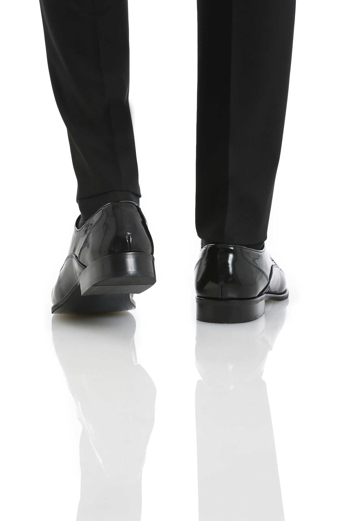 Siyah Klasik Bağcıklı Deri Ayakkabı - 5