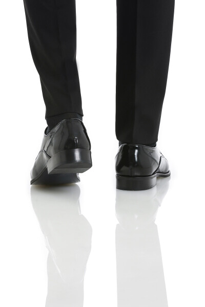 Siyah Klasik Bağcıklı Deri Ayakkabı - 5