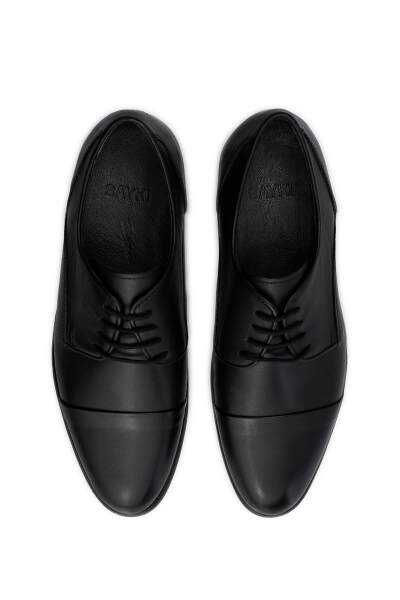 Siyah Klasik Bağcıklı Deri Ayakkabı - 4