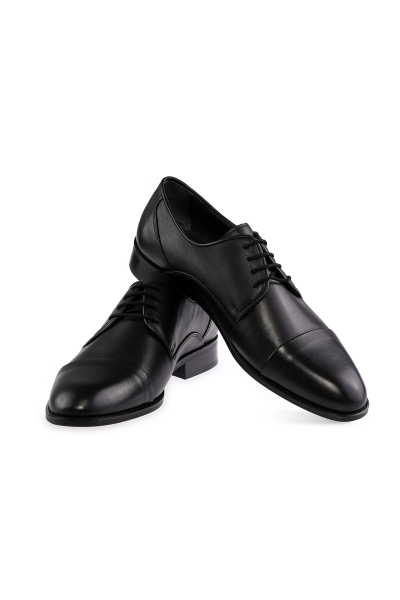 Siyah Klasik Bağcıklı Deri Ayakkabı - 3