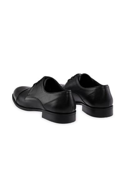 Siyah Klasik Bağcıklı Deri Ayakkabı - 5