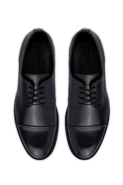 Siyah Klasik Bağcıklı Deri Ayakkabı - 2