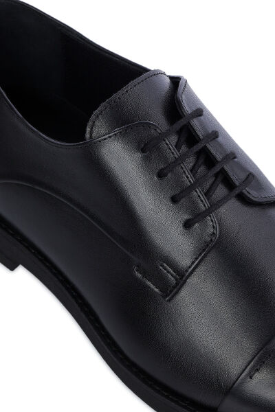 Siyah Klasik Bağcıklı Deri Ayakkabı - 4