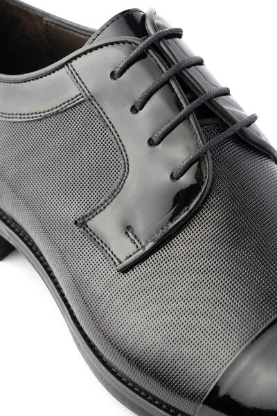 Siyah Klasik Bağcıklı Deri Ayakkabı - 4