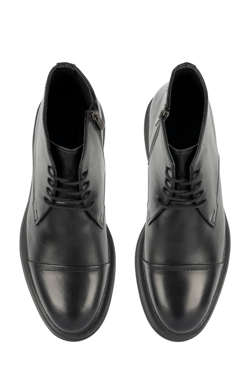 Siyah Klasik Bağcıklı Deri Bot - Hatemoğlu (1)