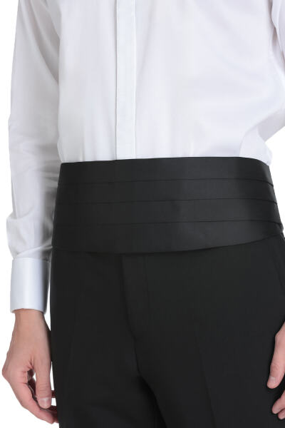 Siyah Kuşak Papyon Mendil Set - 5