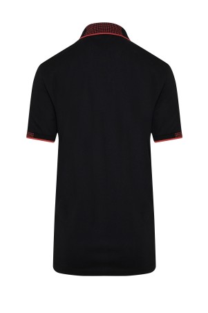 Siyah Polo Yaka Regular Fit Tişört - Thumbnail