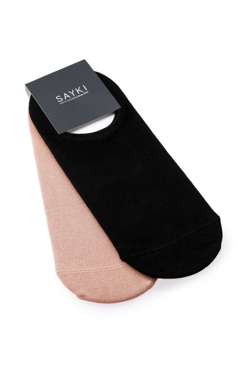Siyah Pamuklu İkili Babet Çorap - Hatem Saykı