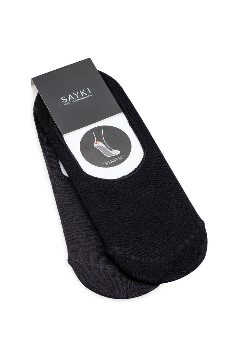 Siyah Pamuklu İkili Babet Çorap - Saykı