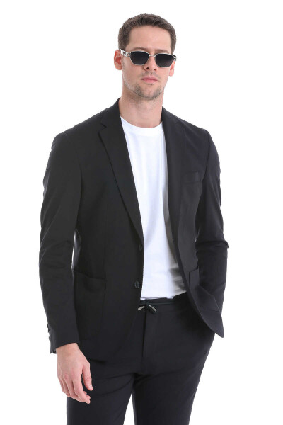 Performans Suit Siyah Slim Fit Takım Elbise - 4