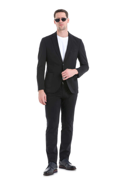 Performans Suit Siyah Slim Fit Takım Elbise - 6