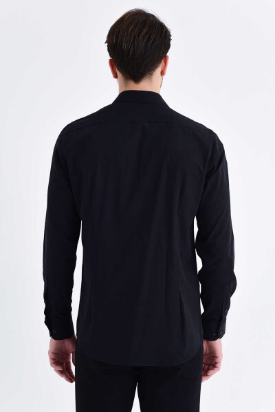 Siyah Klasik Gömlek - 4