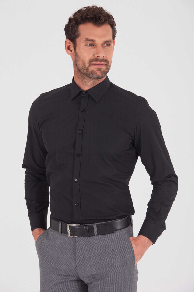 Siyah Slim Fit Gömlek 