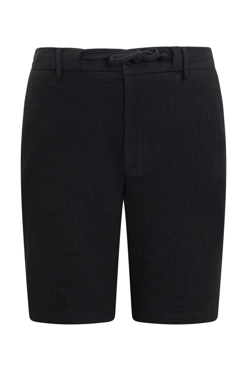 Siyah Rahat Kesim 100% Pamuk Yandan Cepli Şort - Saykı