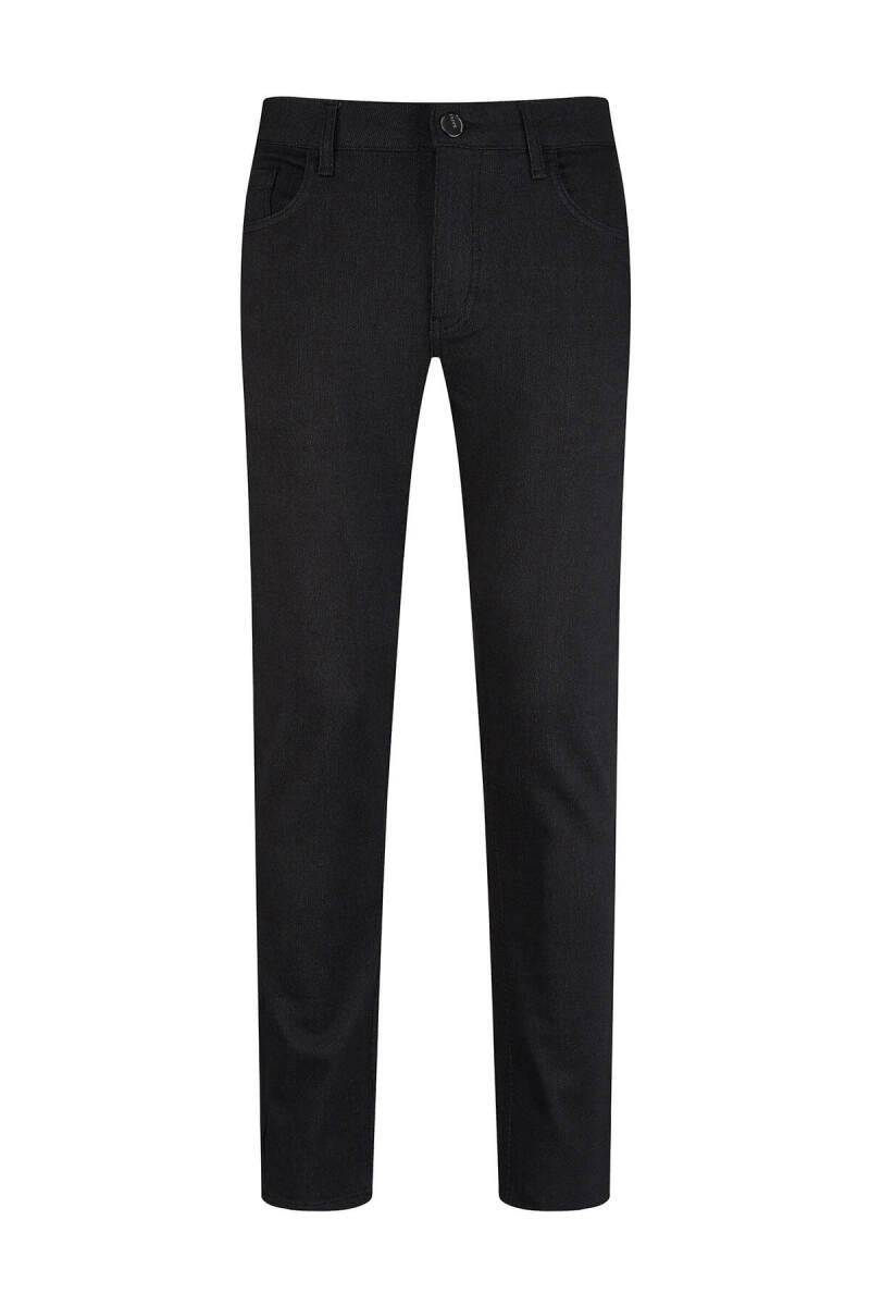 Siyah Rahat Kesim 5 Cep Pamuklu Kanvas Pantolon - Saykı