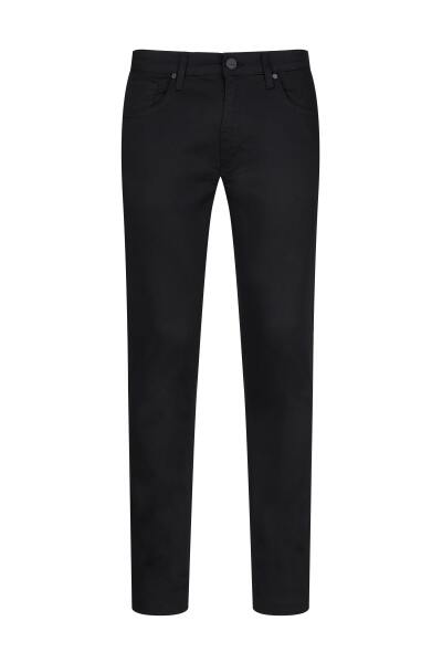 Siyah Rahat Kesim Fit 5 Cep Kanvas Pantolon 