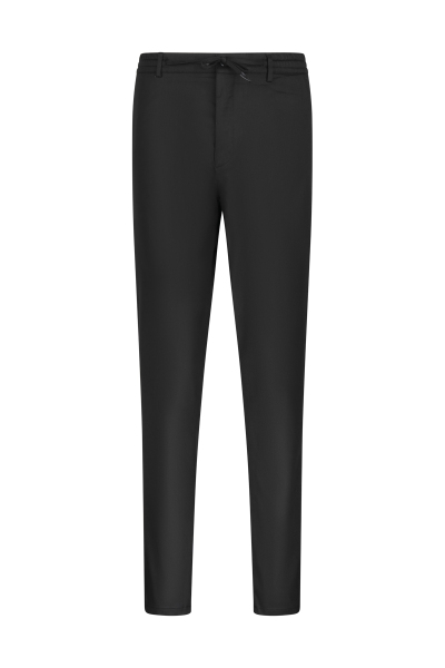 Siyah Rahat Kesim Yandan Cepli Jogger Pantolon 