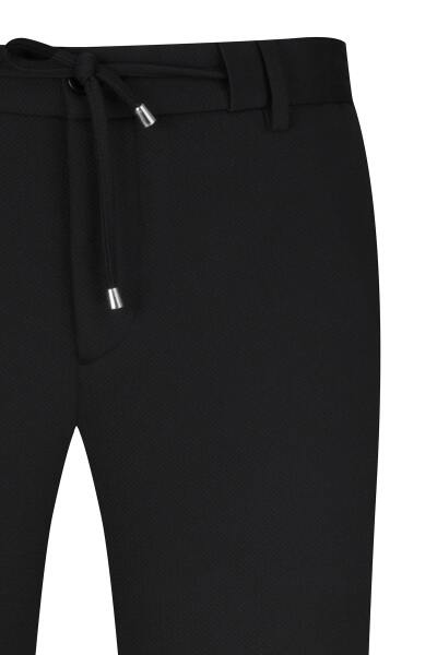 Siyah Rahat Kesim Yandan Cepli Jogger Pantolon - 2