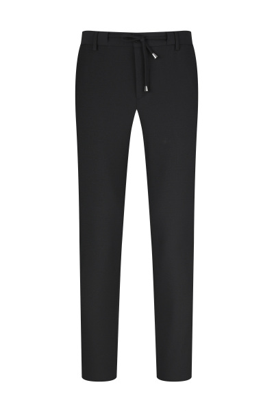 Siyah Rahat Kesim Yandan Cepli Jogger Pantolon 