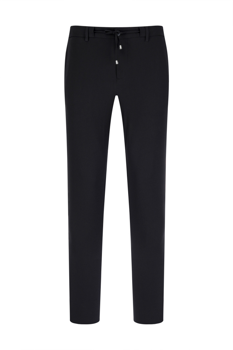 Siyah Rahat Kesim Yandan Cepli Jogger Pantolon - Saykı