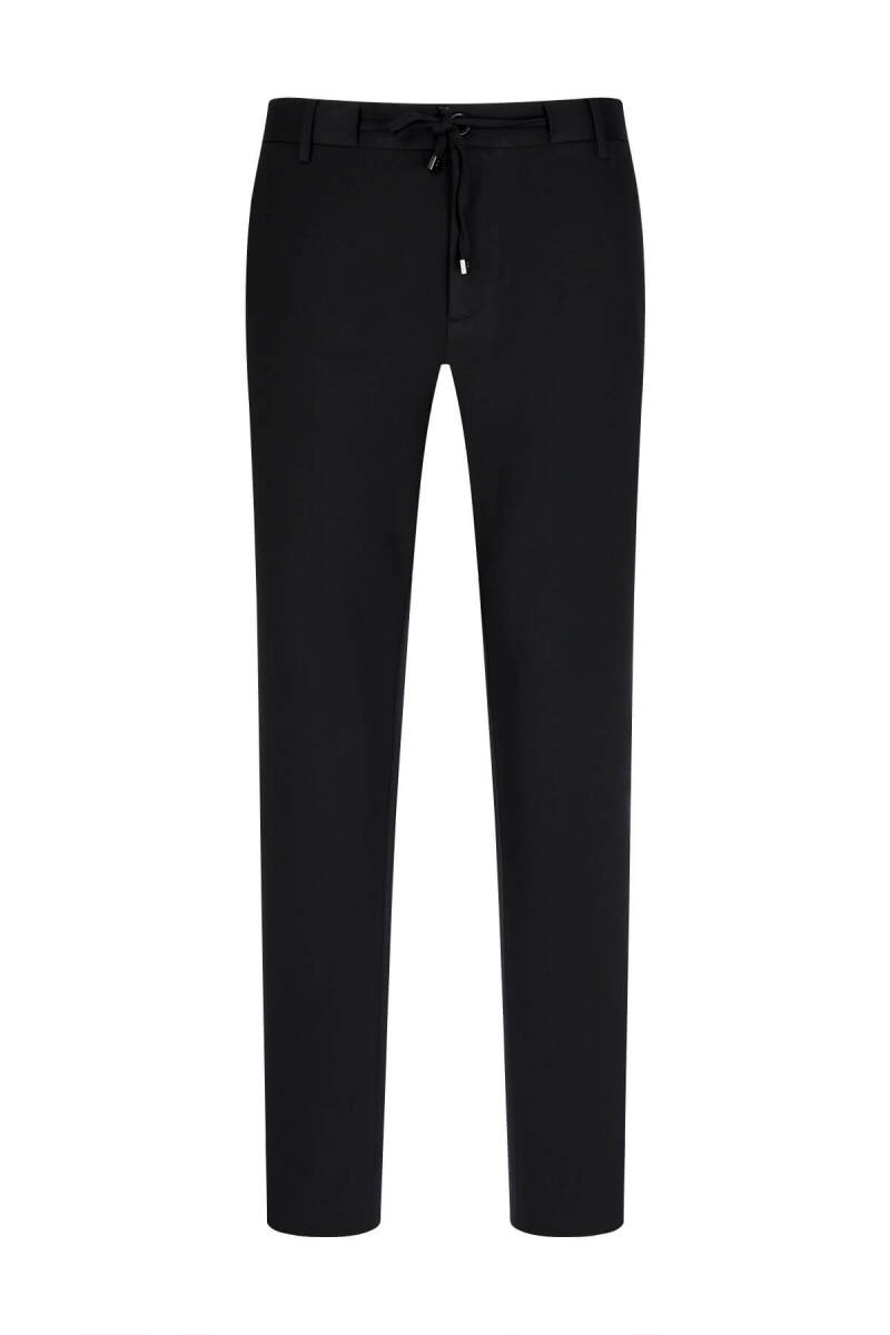 Siyah Rahat Kesim Yandan Cepli Jogger Pantolon - Hatemoğlu