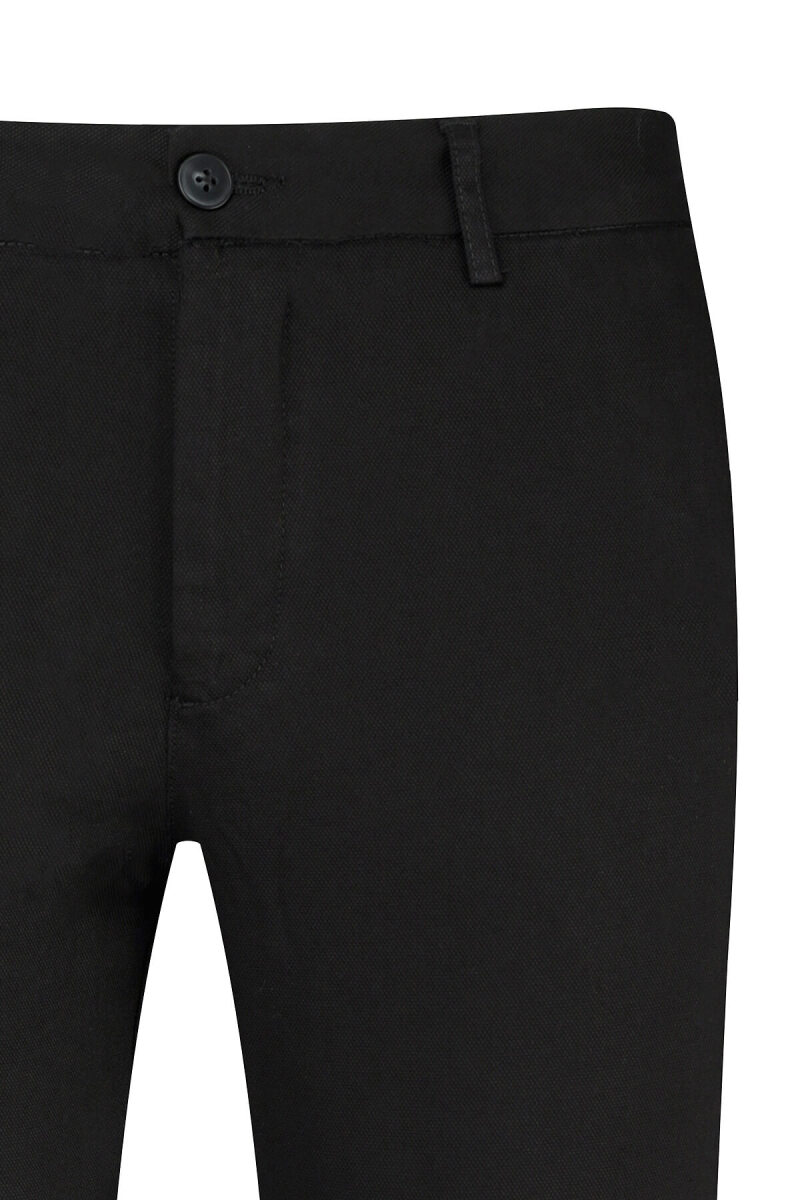 Siyah Rahat Kesim Yandan Cepli Pamuklu Kanvas Pantolon - Saykı (1)