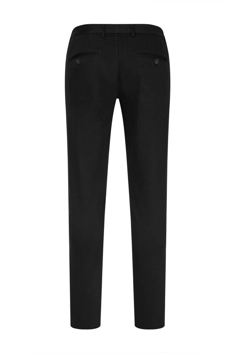 Siyah Rahat Kesim Yandan Cepli Pamuklu Kanvas Pantolon - Saykı (1)