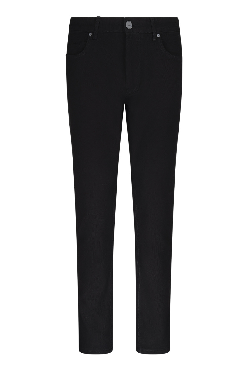 Siyah Regular Fit 5 Cep Pamuklu Kanvas Pantolon - Hatem Saykı