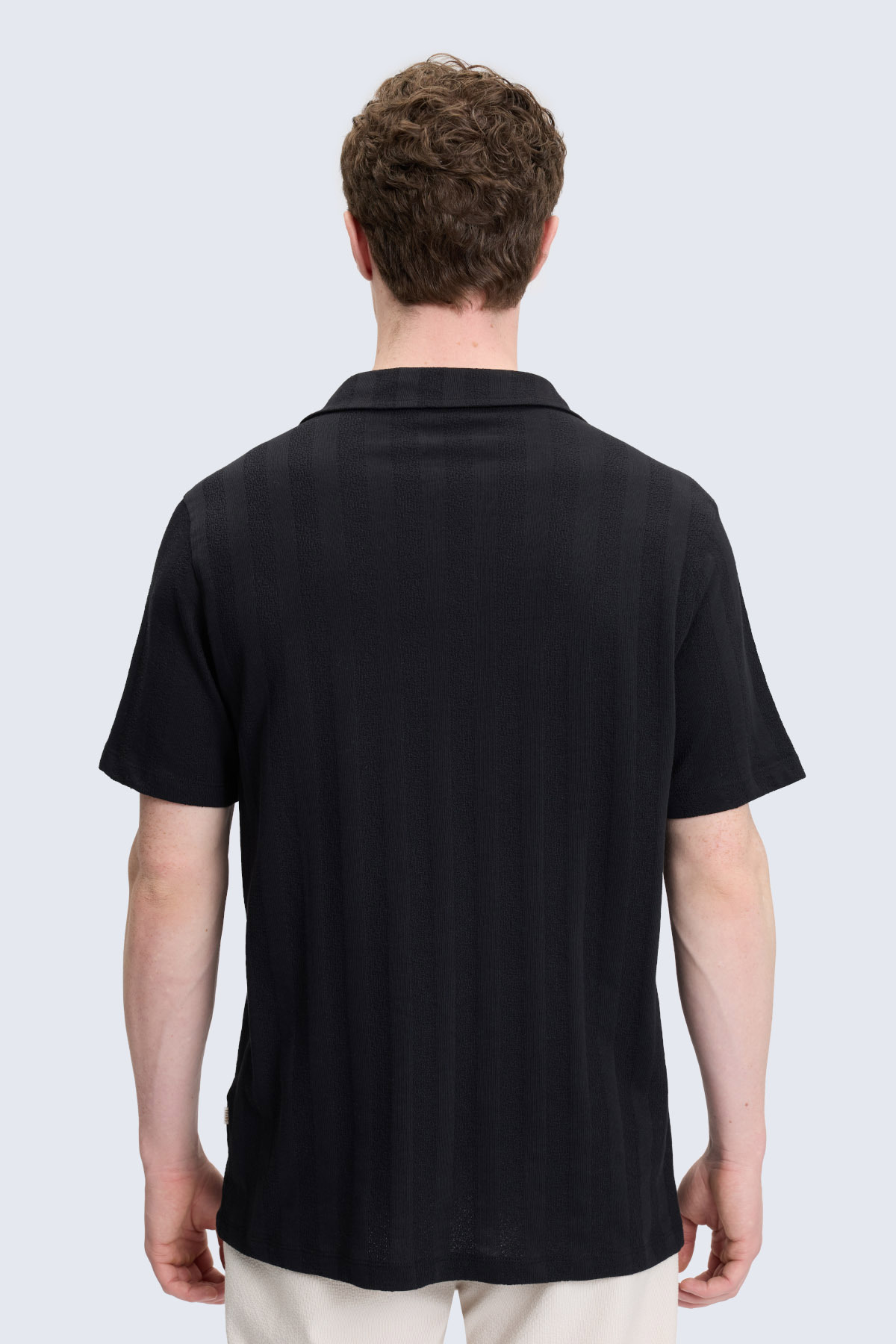 Siyah Regular Fit Apaş Yaka 100% Pamuk Casual Gömlek - 3