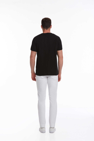 Siyah Regular Fit Bisiklet Yaka 100% Pamuk Tişört - 7