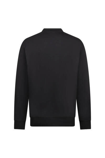 Siyah Regular Fit Baskılı Pamuklu Bisiklet Yaka Sweatshirt - 2
